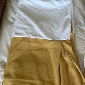 White and Gold King Bedskirt